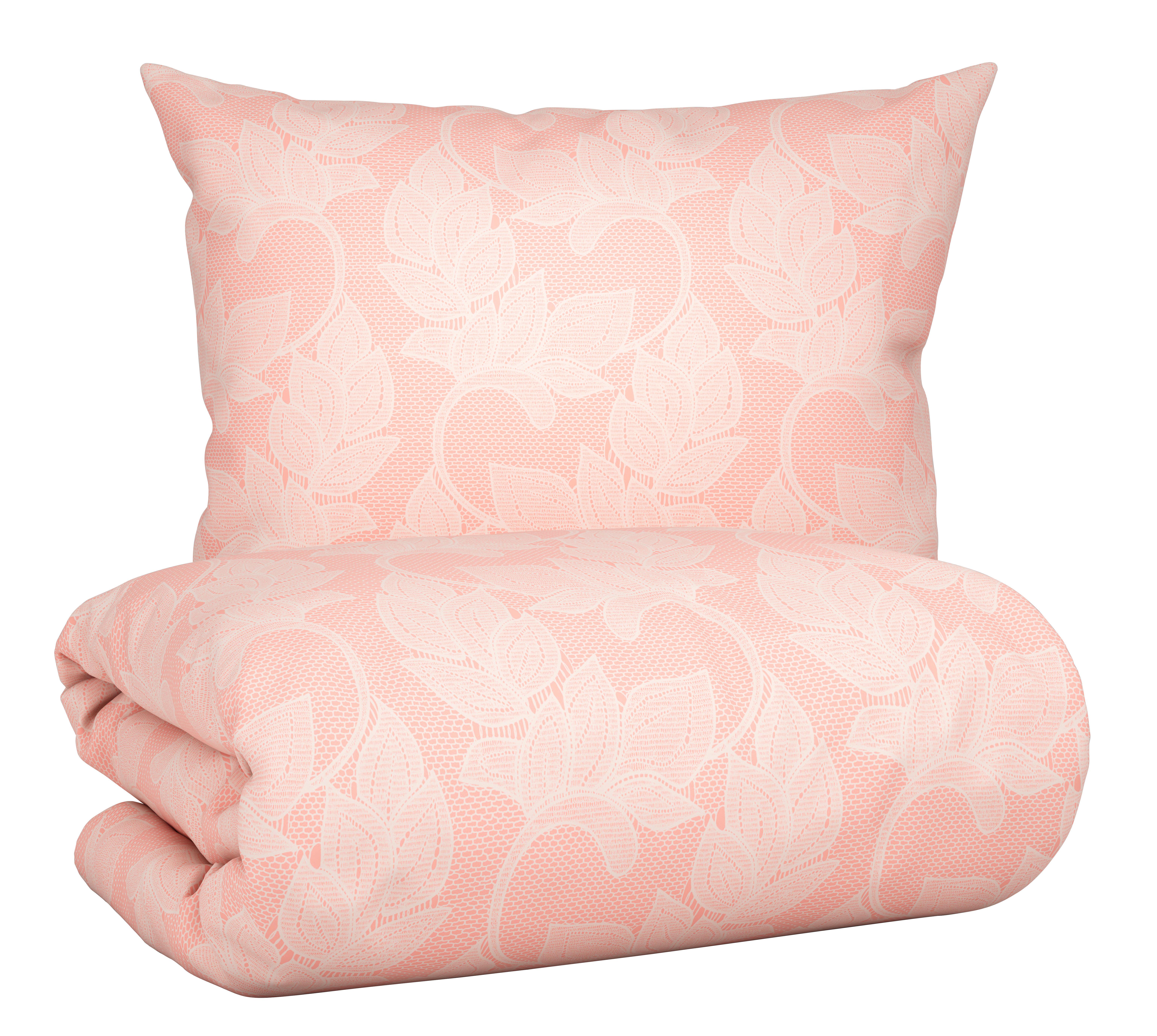 Bettwäsche Emelie in Rosa ca. 160x210 - Rosa, Konventionell, Textil (140/200cm) - Premium Living