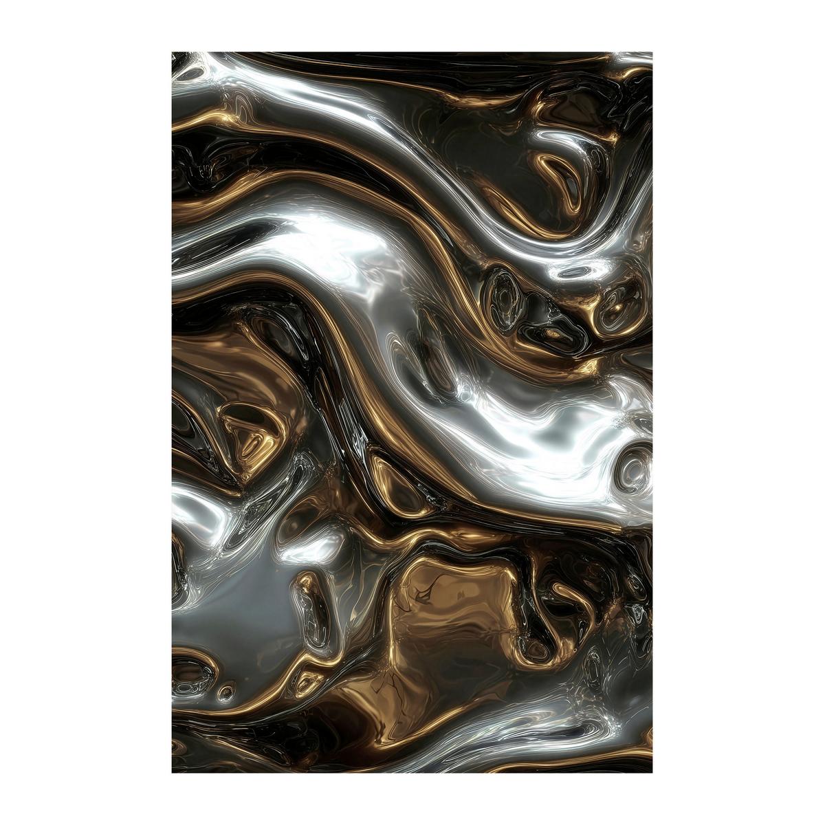 Leinwandbild Silver Braun/Schwarz/Silber/Weiß - Silberfarben/Schwarz, Holzwerkstoff/Textil (80/120cm) - Mömax
