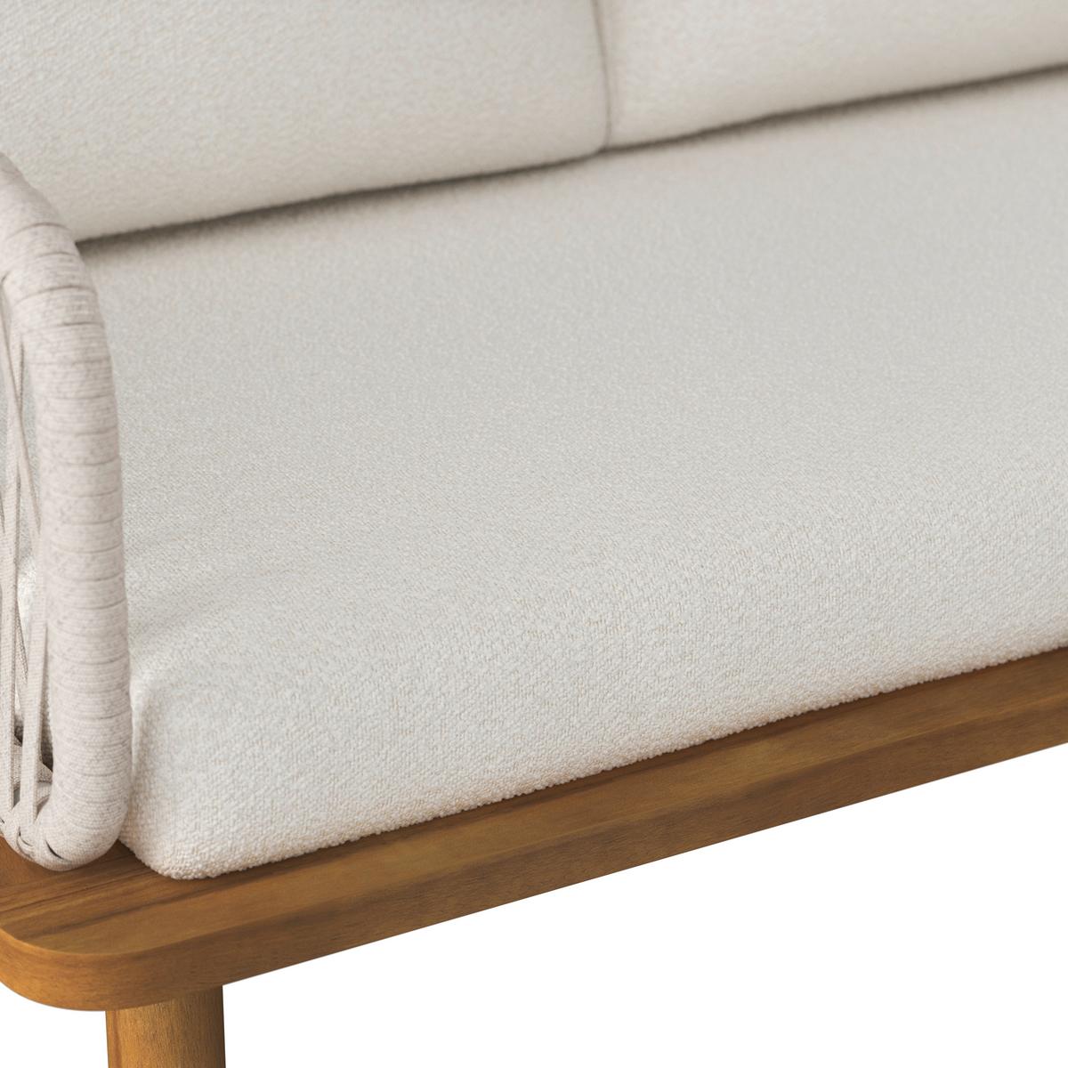 Lounge Garnitura Mara, Krem, 3-Delno - barva tikovine/bela, Moderno, kovina/tekstil (165/62,5/70cm) - Bessagi Garden