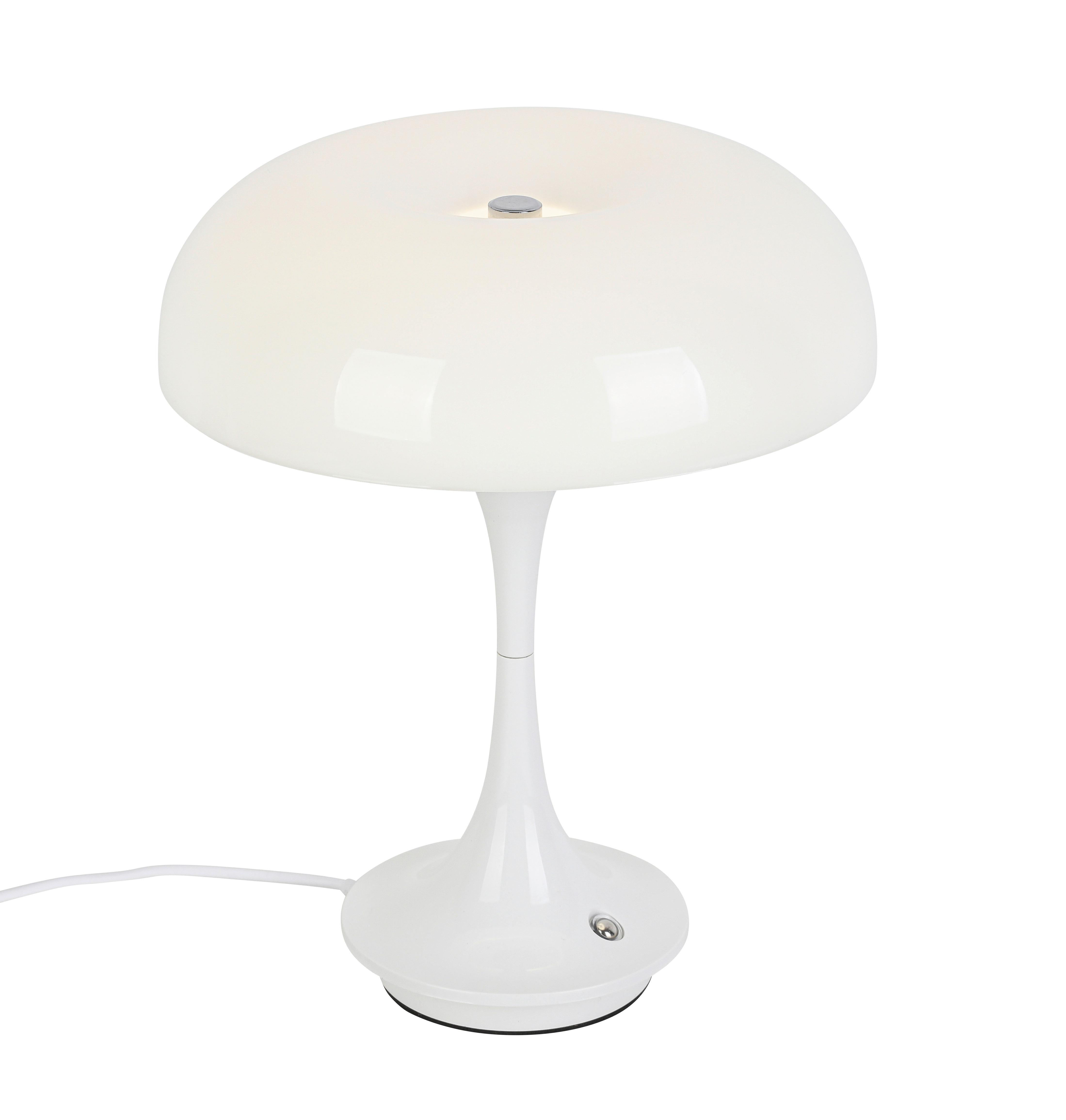 PORTABEL LAMPA RETRO - vit/kromfärg, Modern, metall/plast (19,5/24cm) - Mömax