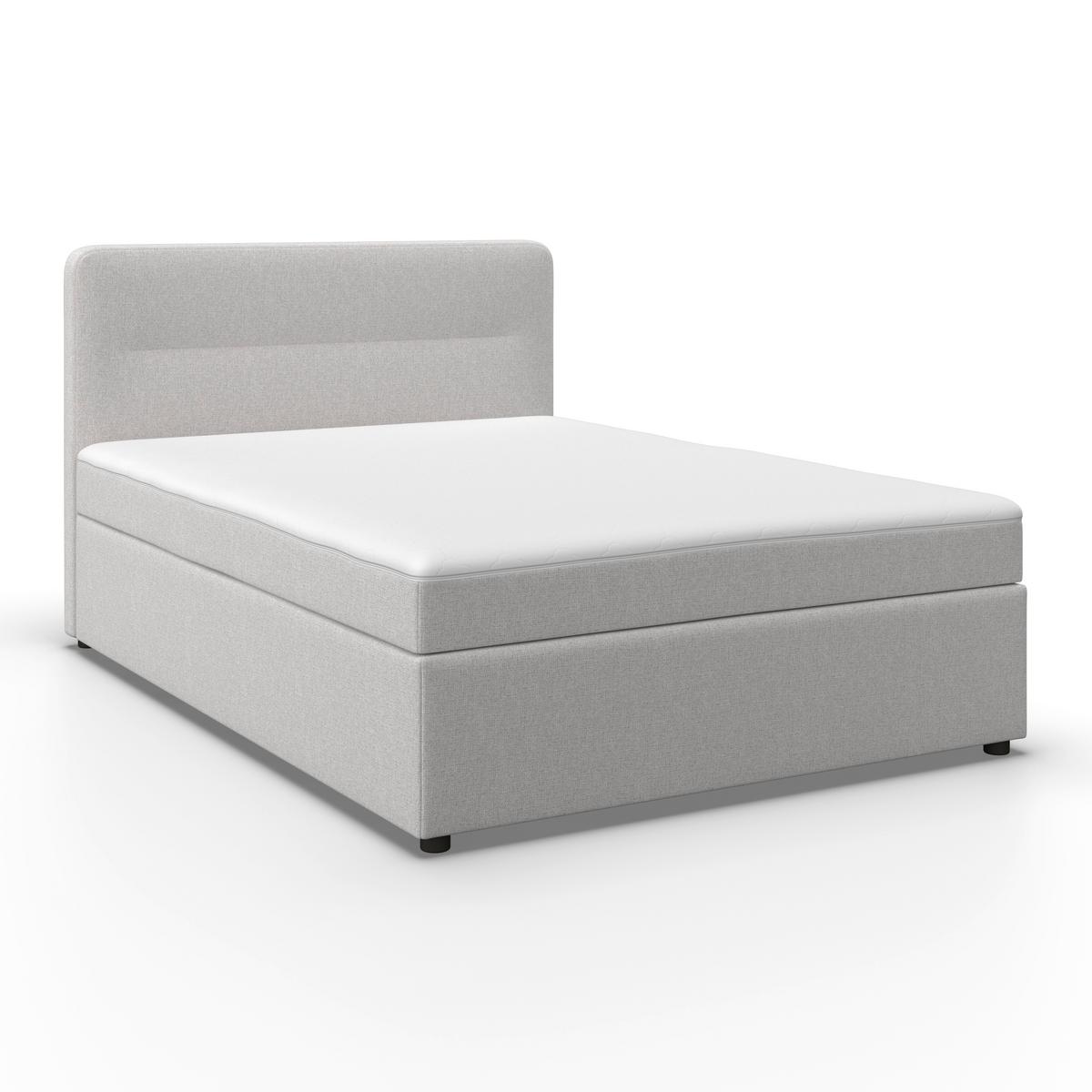 Pat boxspring Marco Gri deschis, cca. 140x200 cm - gri deschis, Modern, lemn/textil (140/200cm) - Bessagi Home