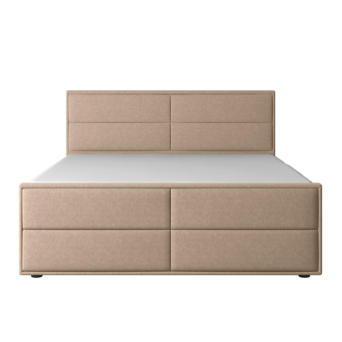 Boxspringbett Palermo ca. 180x200 cm Naturfarben - Schwarz/Naturfarben, MODERN, Karton/Holz (180/200cm) - MID.YOU