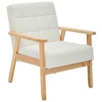 FOTEL NOELLE - kolor naturalny/biały, Trend, tkanina/drewno (64/77,5/67cm) - P & B