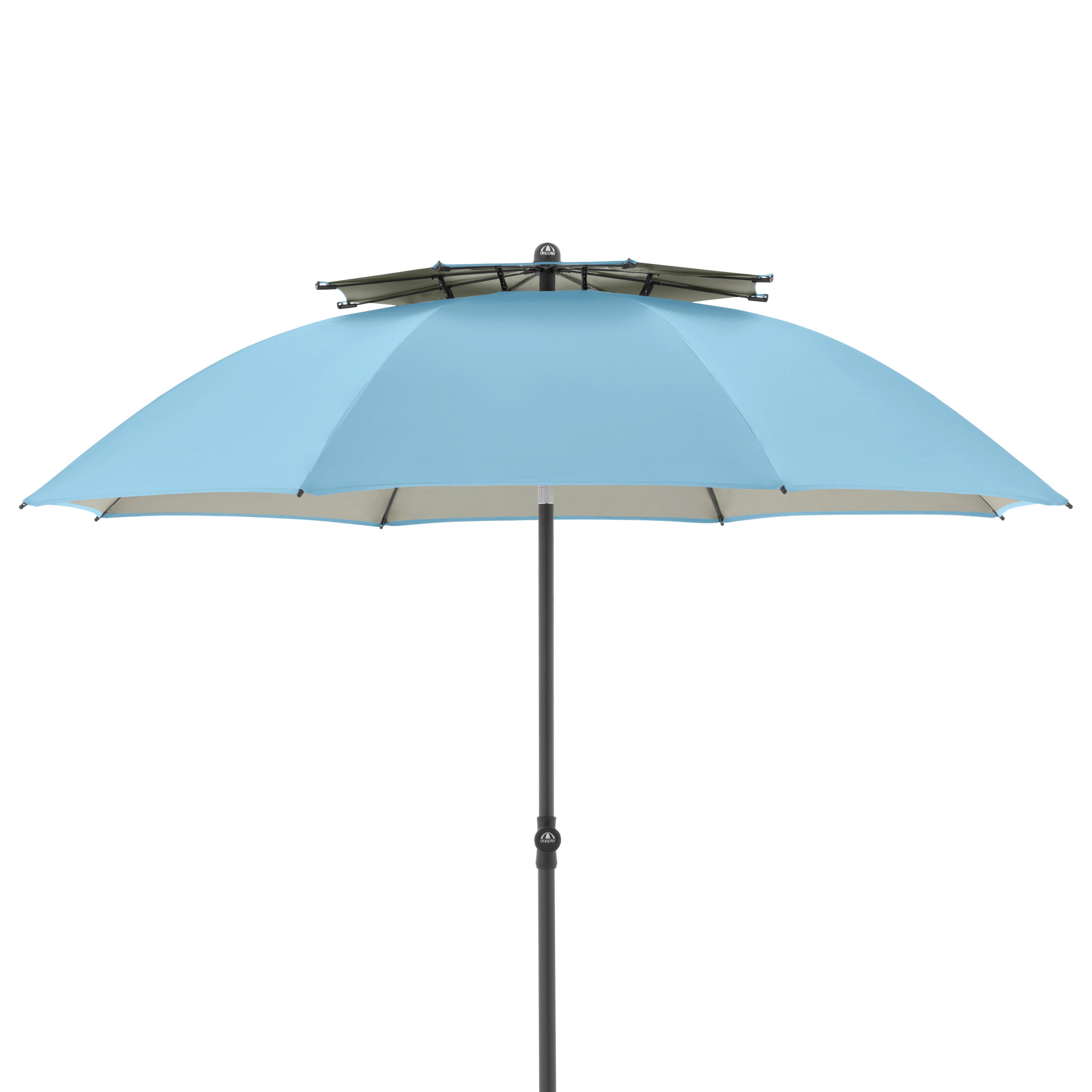 Sonnenschirm GS Windprofi Neo 200 Hellblau/Anthrazit - Anthrazit/Hellblau, KONVENTIONELL, Textil/Metall (200/238cm) - Doppler