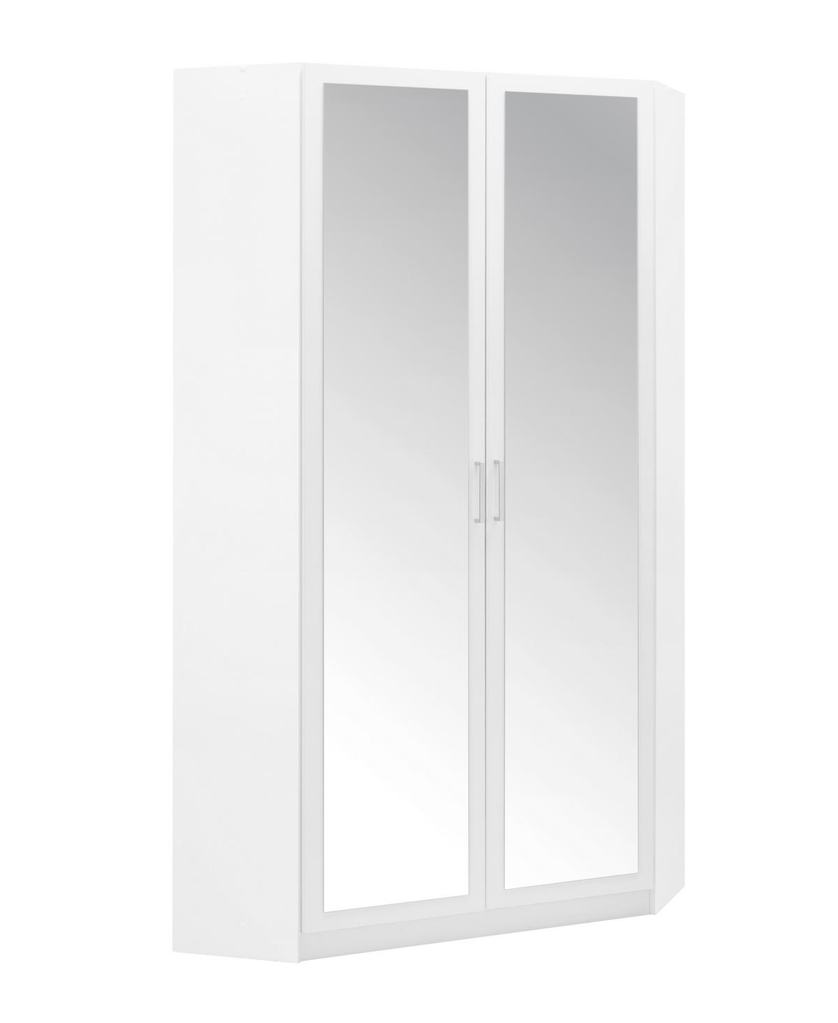 Kotna Omara Za Oblačila Click, Bela, Ogledalo - bela/barve aluminija, Konvencionalno, umetna masa/leseni material (95/198/95cm) - Mömax