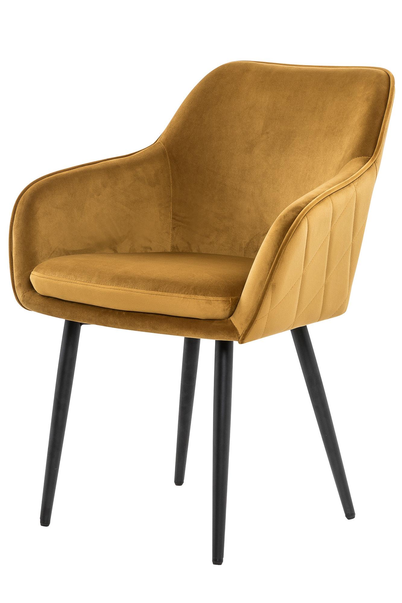 Naslanjač Samt, Gorčično Rumena - črna/gorčično rumena, Moderno, kovina/tekstil (61/85/60cm) - Livetastic