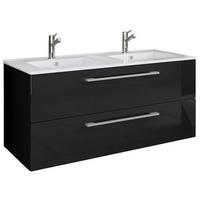 Kombiniran Umivalnik Budasi, Črna - črna/siva, Moderno, umetna masa/leseni material (111cm) - MID.YOU