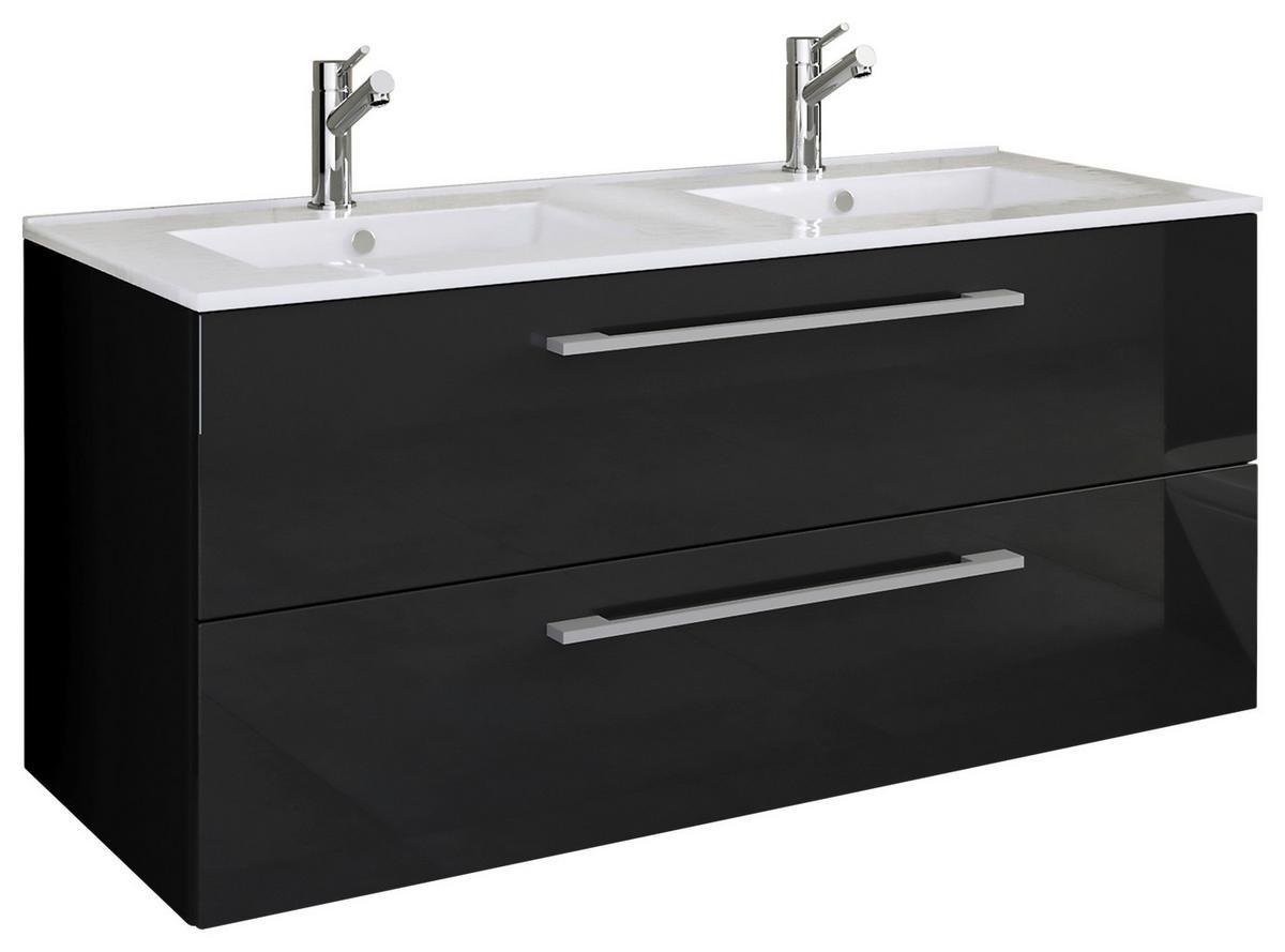 Kombiniran Umivalnik Budasi, Črna - črna/siva, Moderno, umetna masa/leseni material (111cm) - MID.YOU