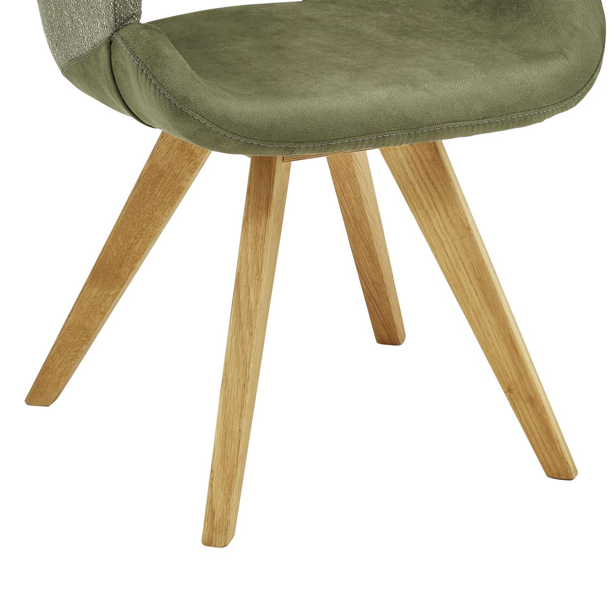 KRZESŁO Z PODŁOKIETNIKAMI RINCON - kolor dębowy/kremowy, Design, tkanina/drewno (58/83/59cm) - Linea Natura