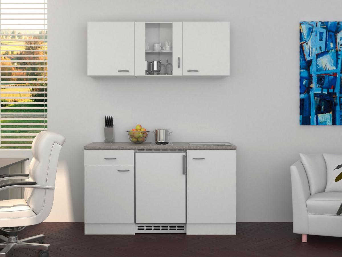 Majhna Kuhinja Z Aparati Wito, Bela - barve nerjavečega jekla/bela, Moderno, umetna masa/steklo (150,5cm) - FlexWell