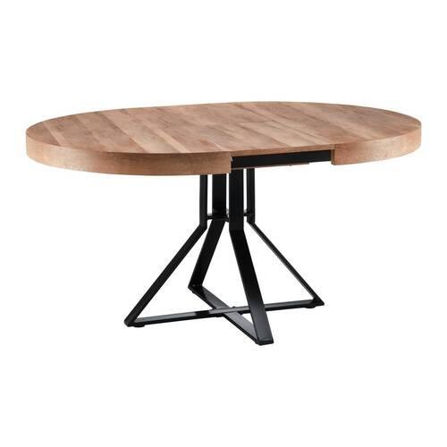 UTDRAGBART BORD LOUNA - svart/ekfärgad, Modern, metall (120-160/120/76cm) - Bessagi Home