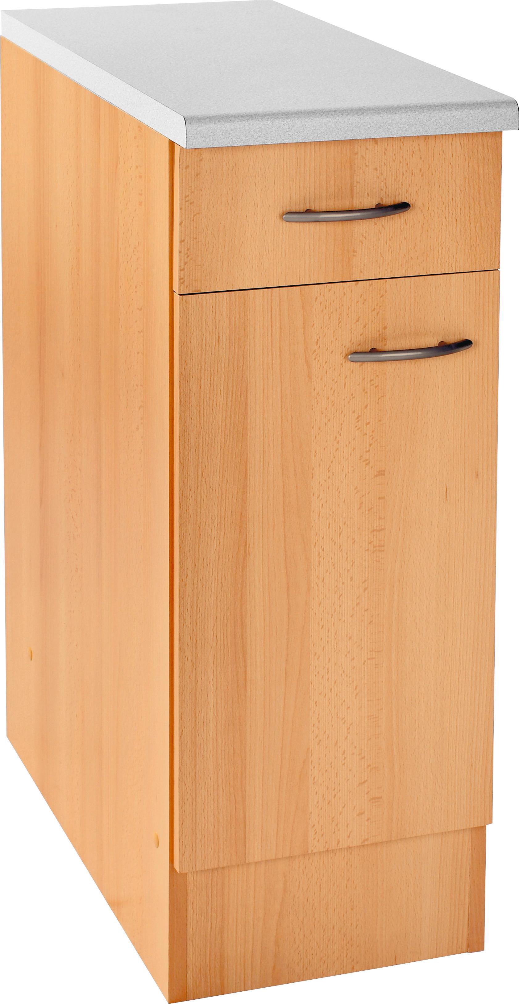 Küchenunterschrank in Buchefarbe 'Nano' - Buchefarben/Grau, MODERN, Holzwerkstoff/Kunststoff (30/85/57cm) - MID.YOU