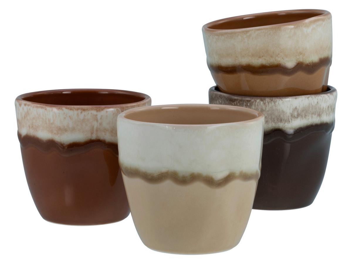 Set Skodelic Squeezy Mocha, 4-Delni - krem barve/umazano rjava, Basics, keramika (10/9cm) - Creatable