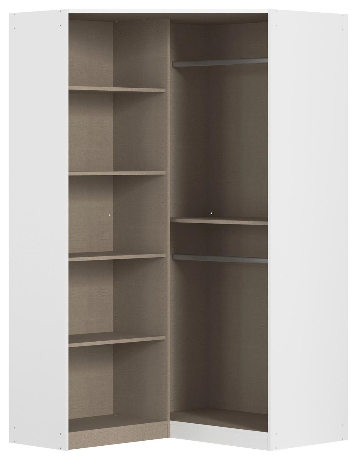 Kotna Omara Za Oblačila Costa, Bela - barve kroma/bela, Moderno, leseni material (208/197/298cm) - Rauch Möbel