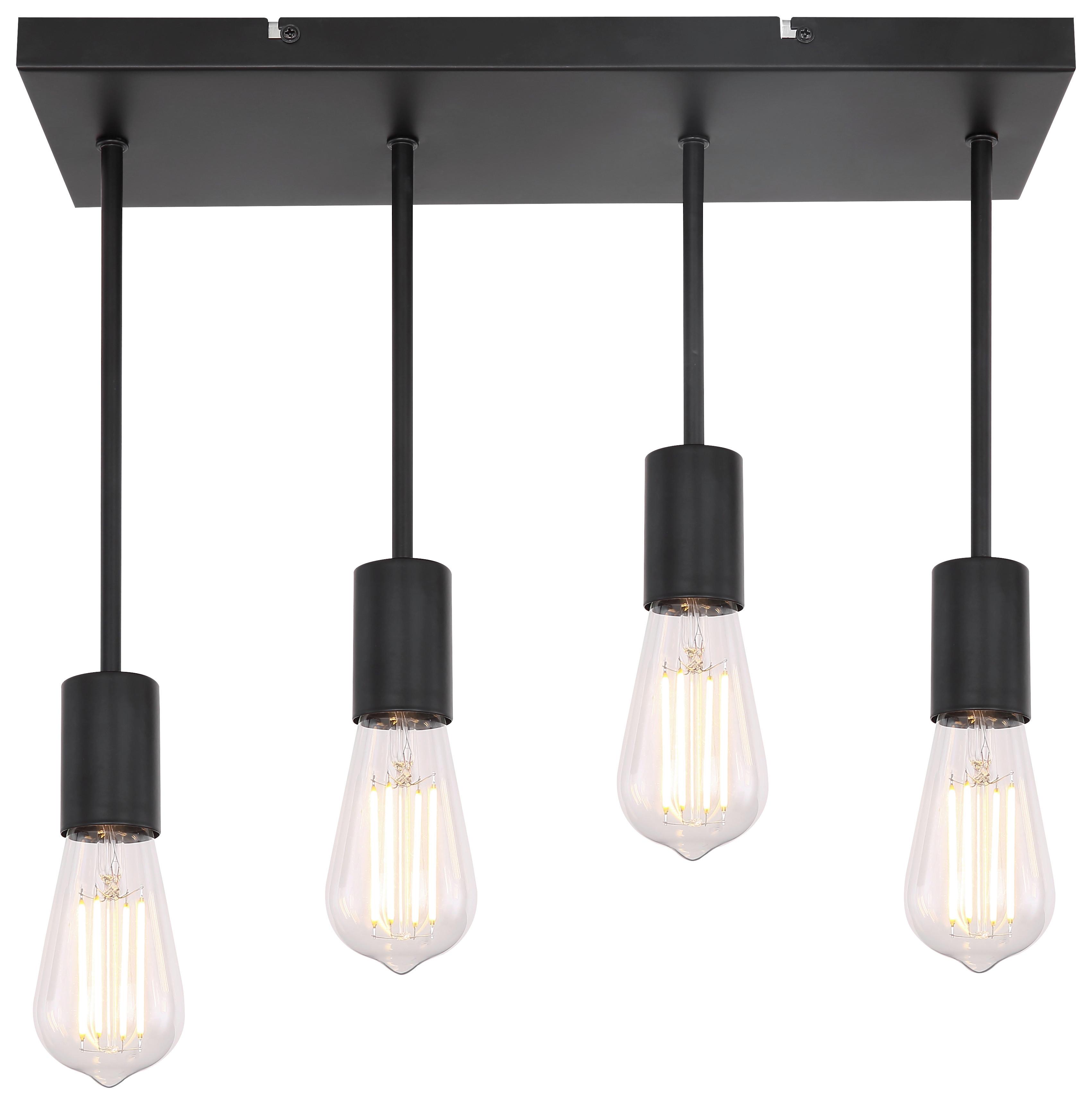 Deckenleuchte Martha Schwarz max. 60 Watt - Schwarz, Basics, Metall (45/15/34cm) - Globo