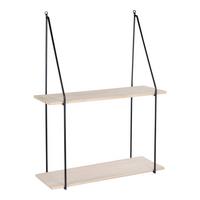 Wandregal Haag Shelf Schwarz/Hellbraun - Hellbraun/Schwarz, Design, Holz/Metall (55/72/21cm)
