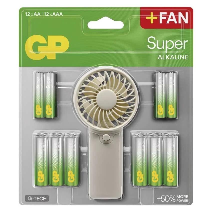 Kézi Ventilátor Elemmel - fehér, Basics, műanyag/fém (6/4/12,5cm) - Best Price