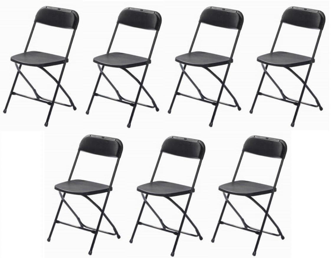 Gartenklapsessel 7er -Set in Schwarz, Stahl, faltbar - Schwarz, LIFESTYLE, Kunststoff/Metall (43/80/49cm) - Gardenson