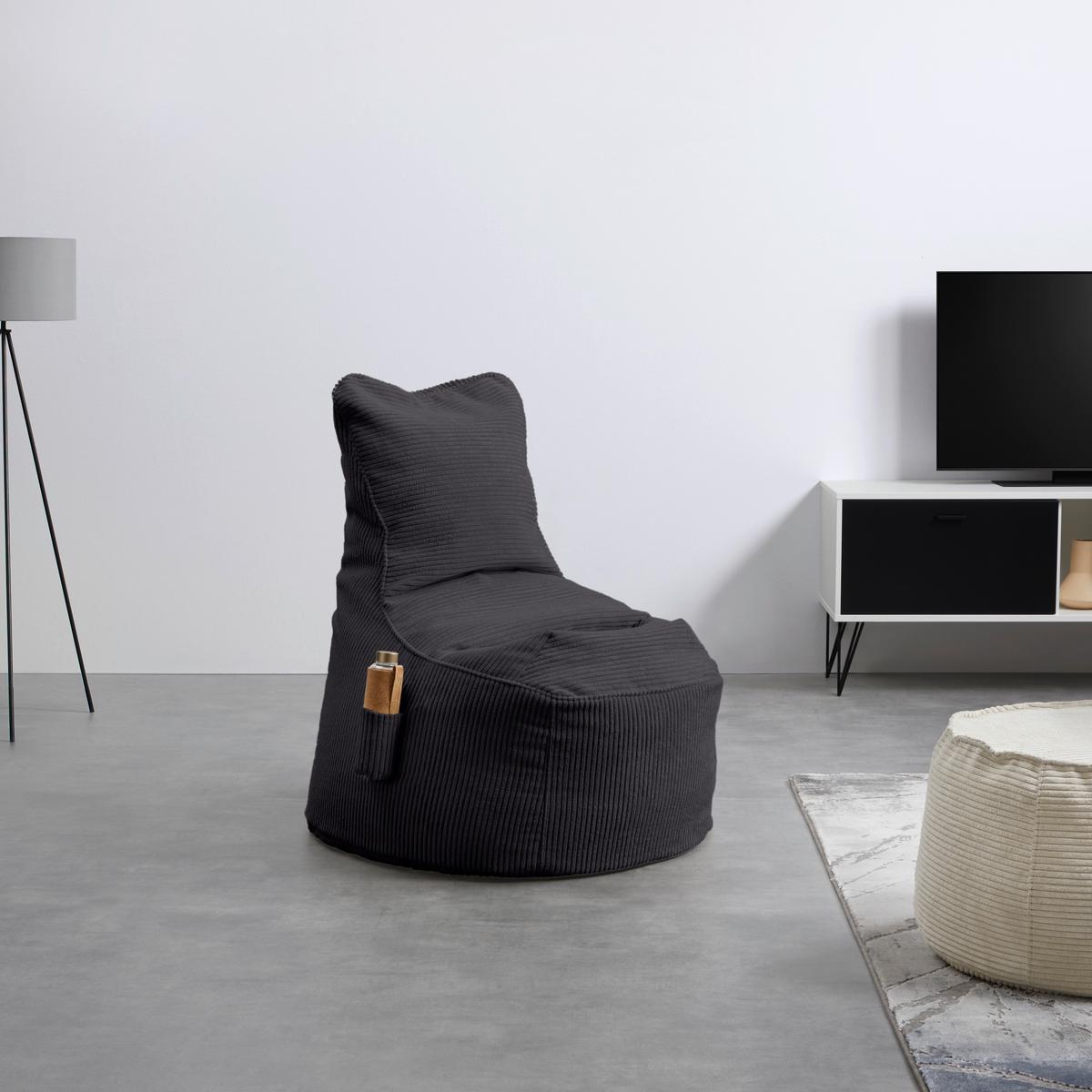Sitzsack Cortona Cord Anthrazit - Anthrazit, MODERN, Textil (85/100/85cm) - Mömax