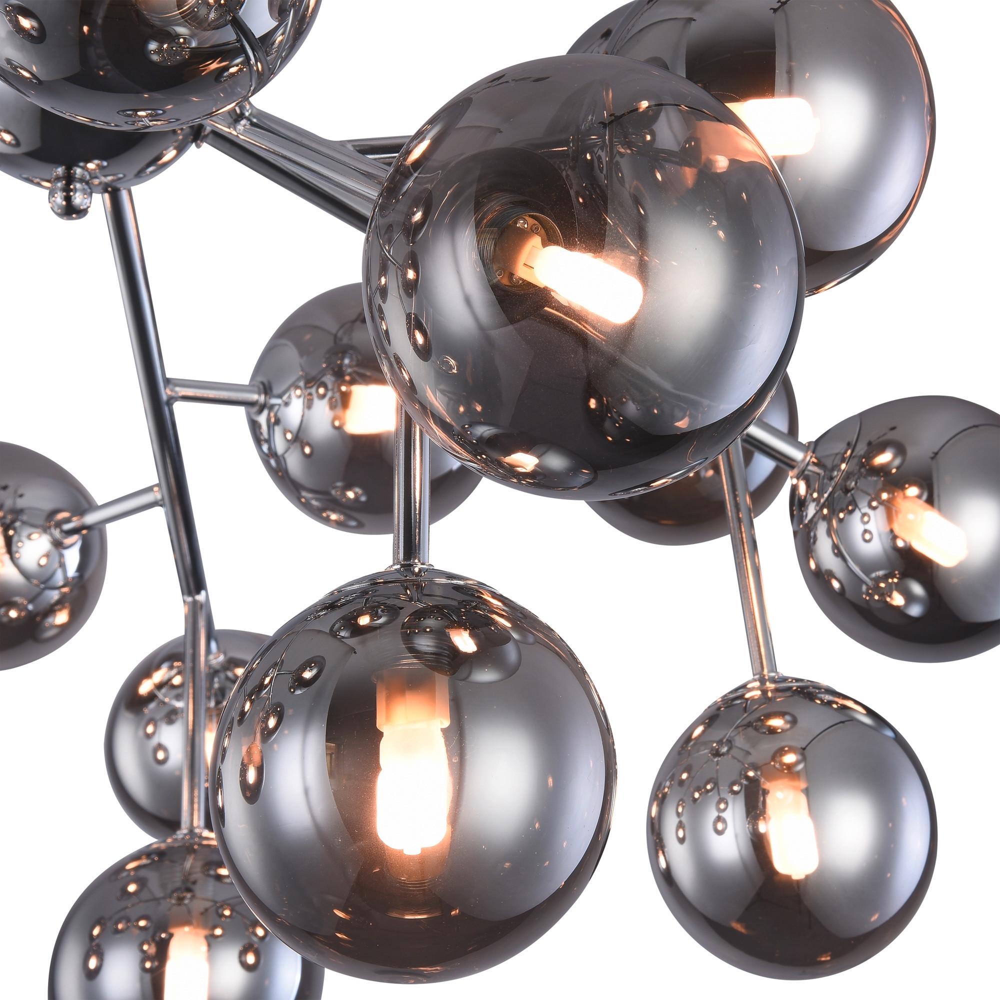Deckenleuchte Dallas Chromfarben max. 28 Watt - Chromfarben/Grau, Trend, Glas/Metall (75/25cm) - MAYTONI