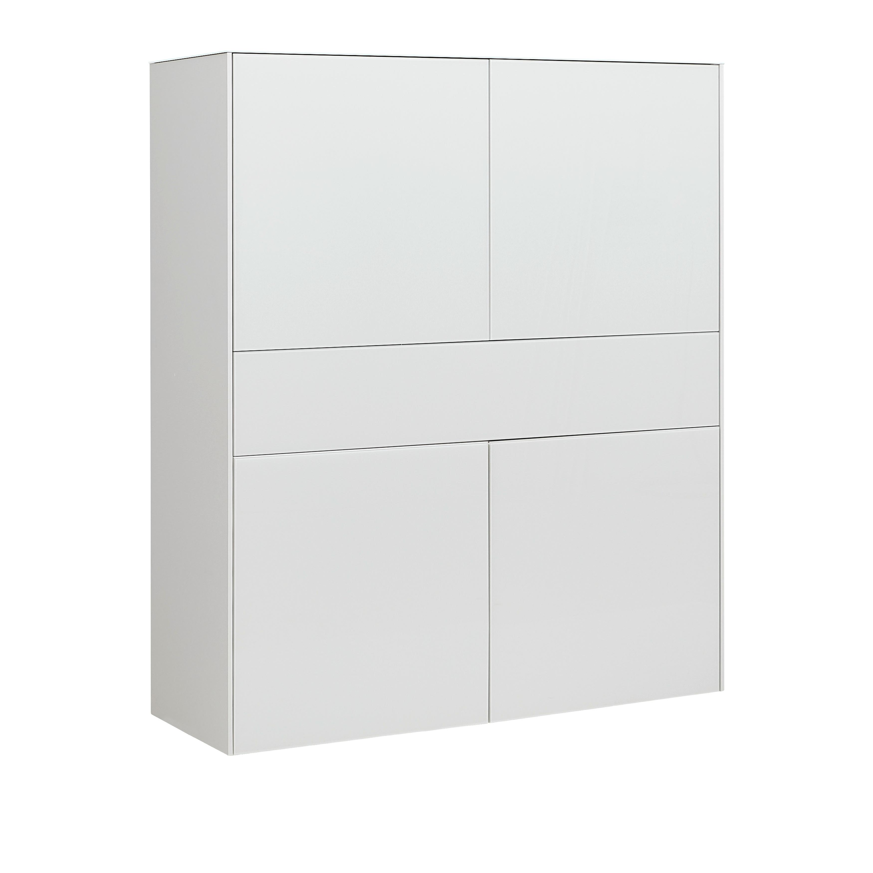 Highboard Silverstone Grau - Schwarz/Grau, MODERN, Glas/Holzwerkstoff (121/145/42cm) - Premium Living