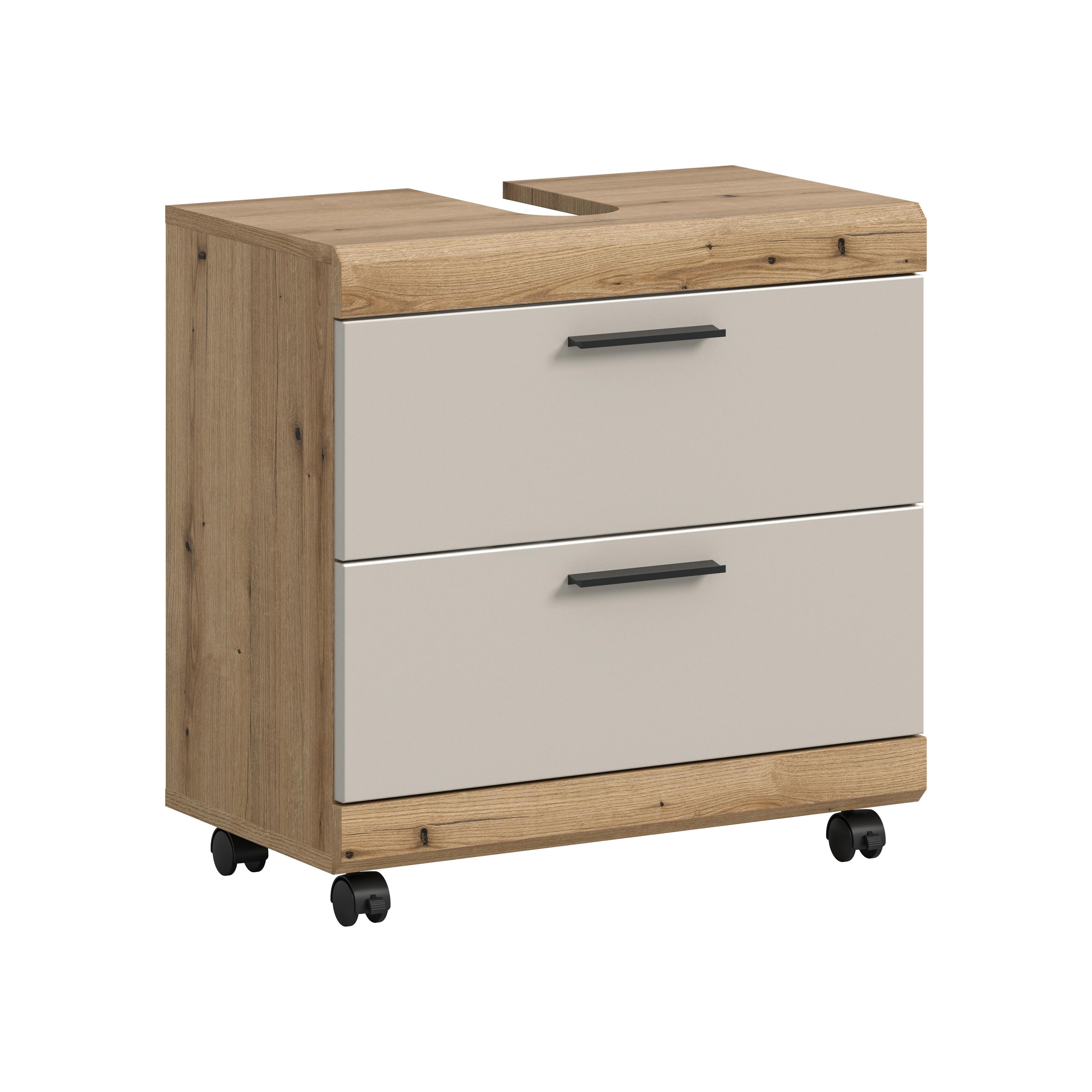 Waschbeckenunterschrank Scout Eichefarben/Kaschmir - Kaschmir/Eichefarben, Trend, Holzwerkstoff/Kunststoff (60/60/34cm) - MID.YOU