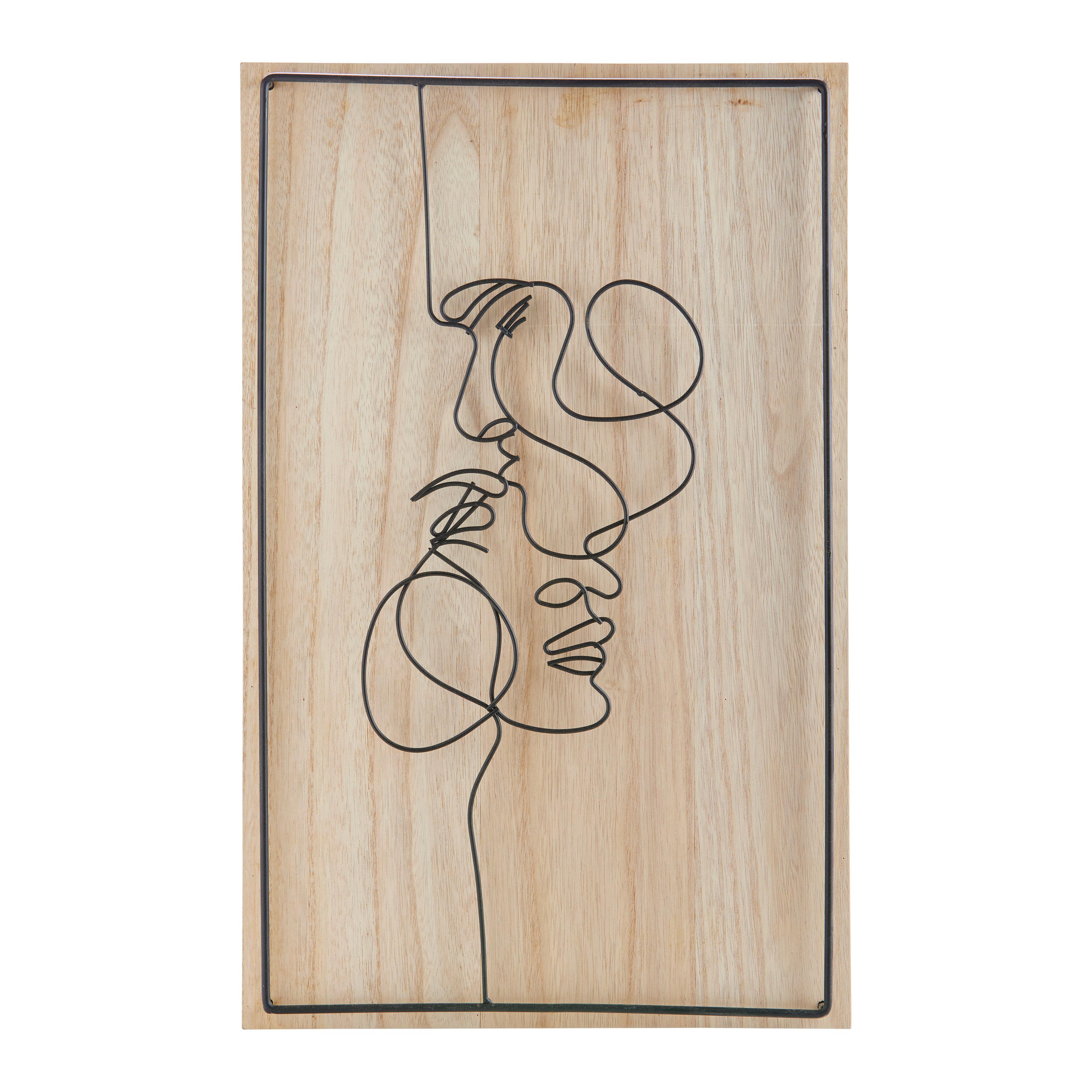 Wanddeko Grace in Braun/Beige - Schwarz/Braun, Design, Holz/Holzwerkstoff (37/59cm) - Modern Living