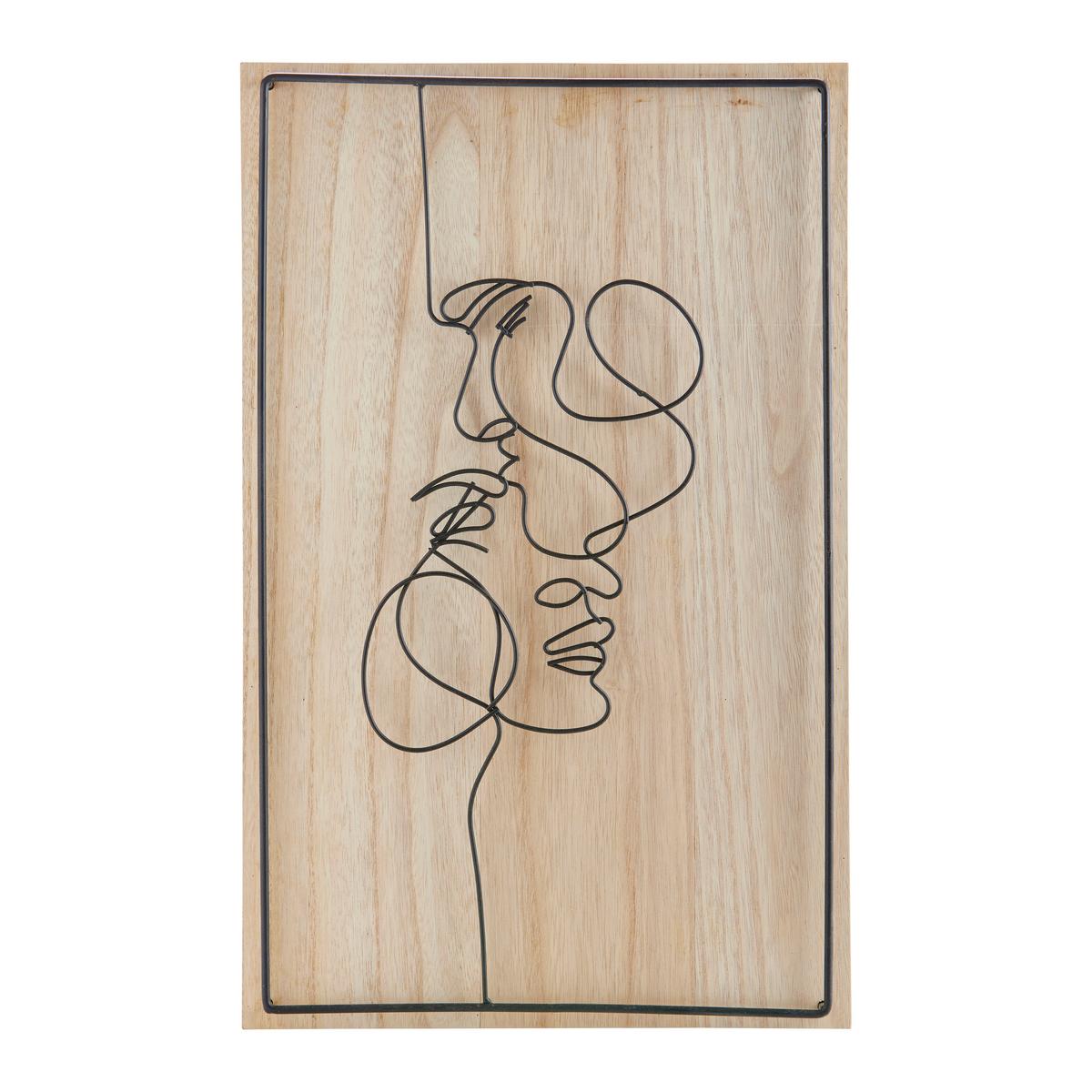 Wanddeko Grace in Braun/Beige - Schwarz/Braun, Design, Holz/Holzwerkstoff (37/59cm) - Modern Living