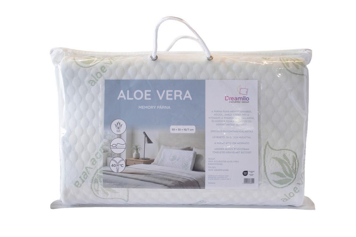 Memory Aloe Vera Contour Párna Dreamilo 50/30 - fehér, műanyag/textil (50/30/10/7cm)