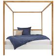 Himmelbett Weiß/Eichefarben 140x200cm - Eichefarben/Weiß, MODERN, Holz/Holzwerkstoff (140/200cm) - Zandiara