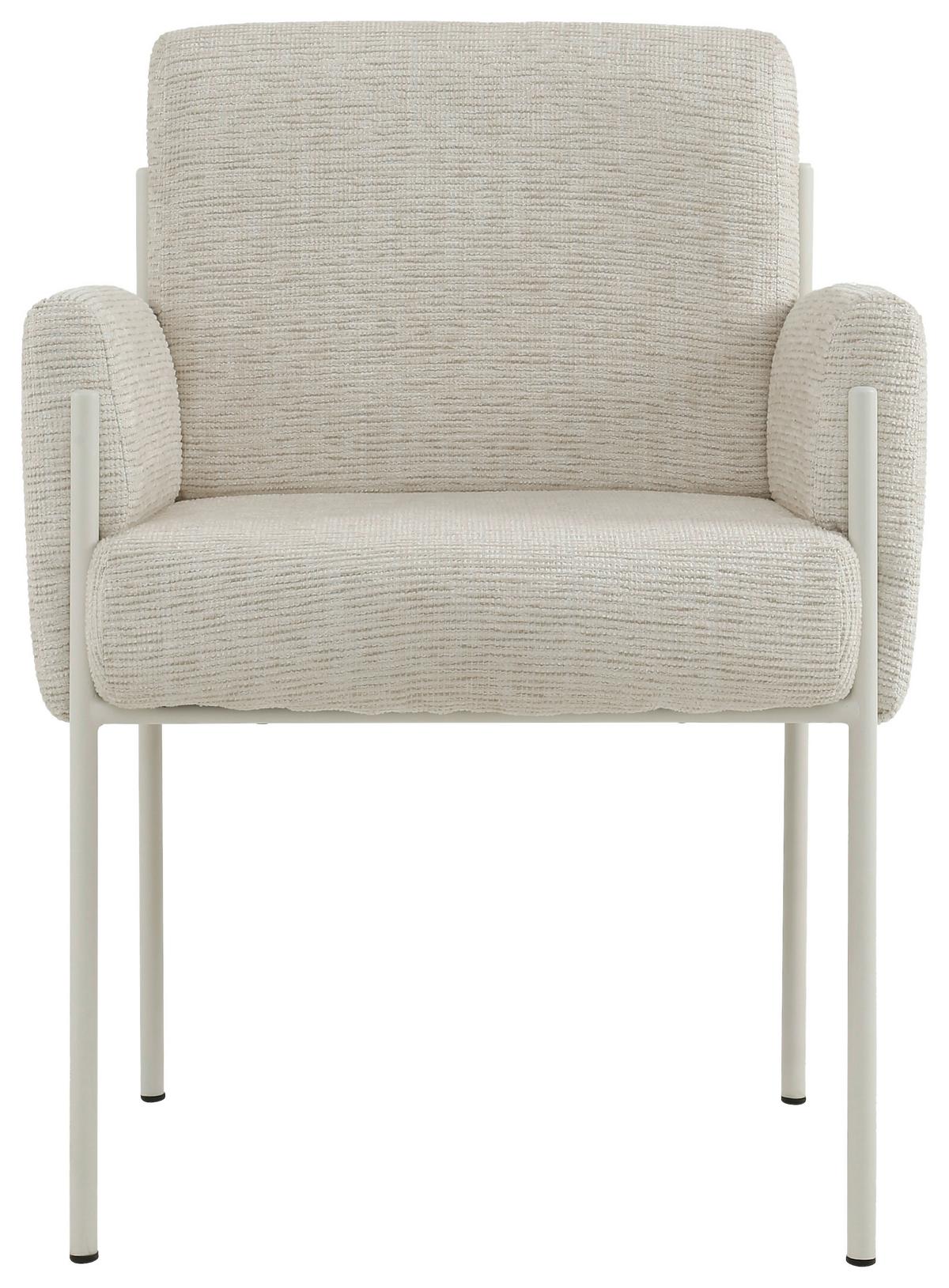 KRZESŁO Z PODŁOKIETNIKAMI JOHNNY -EXKLUSIV- - beżowy, Design, metal/tkanina (62/86/63cm) - Novel