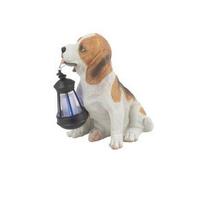 Solarna Svetilka Hund, S Sijalko - bela/rjava, Basics, umetna masa (18/24,2/26cm) - Globo