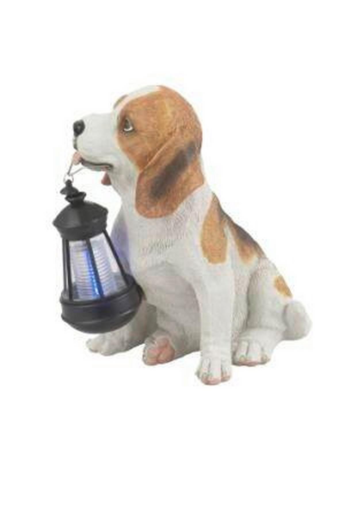 Solarna Svetilka Hund, S Sijalko - bela/rjava, Basics, umetna masa (18/24,2/26cm) - Globo