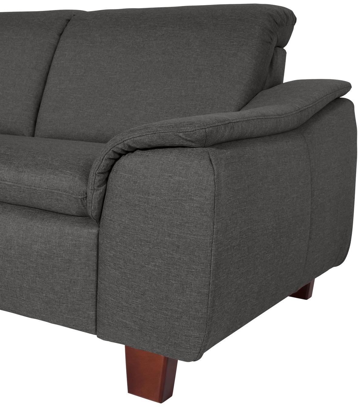 ECKSOFA AARON - Anthrazit/Nussbaumfarben, Design, Holz/Textil (187/247cm) - Max Winzer