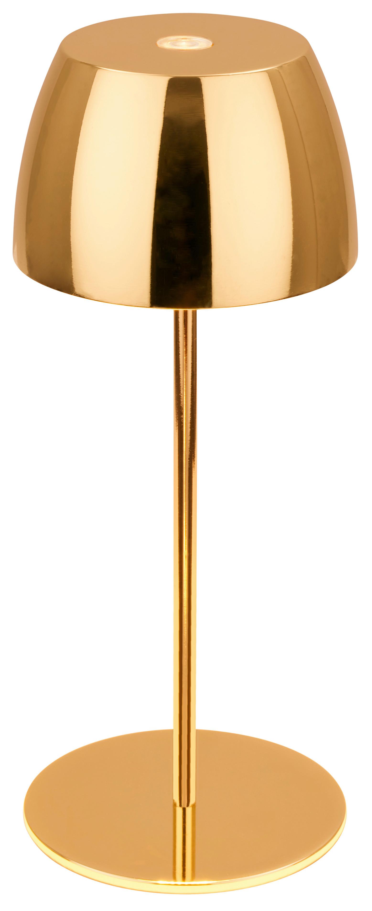 Akku-Tischleuchte Serina Mini Goldfarben max. 2,5 Watt - Goldfarben/Schwarzchrom, MODERN, Kunststoff (8/20cm) - Briloner