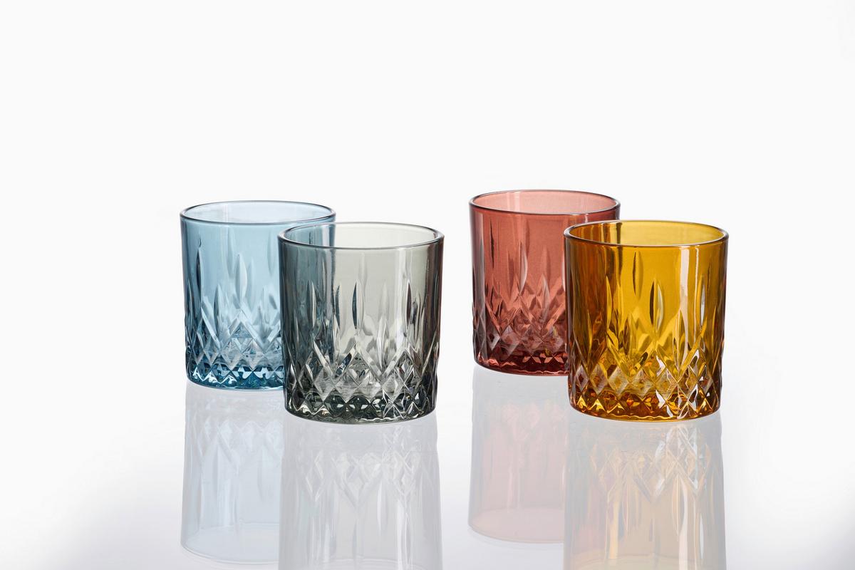 KOMPLET SZKLANEK DO WHISKY CATANIA - czerwony/niebieski, Konventionell, szkło (21,5/16,5/9,5cm) - Ritzenhoff Breker