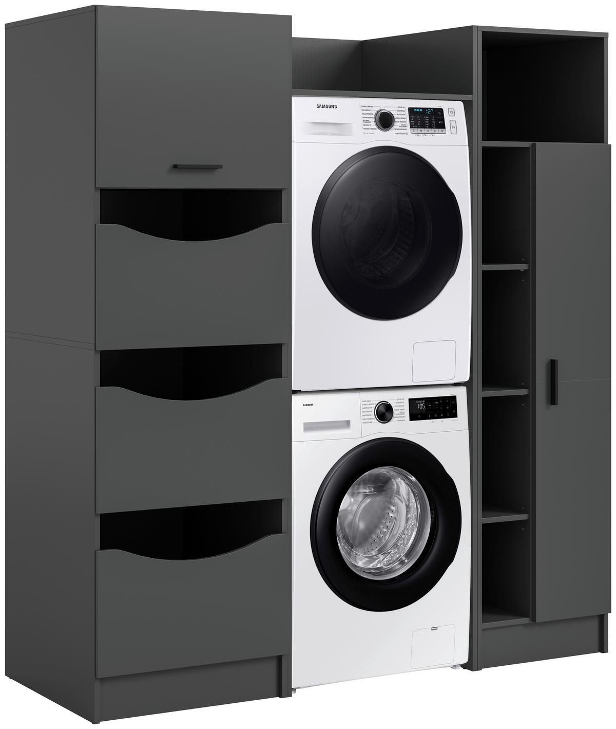 Omara Za Pralni In Sušilni Stroj Free, Antracit - antracit, Basics, leseni material (176/195/68cm) - MID.YOU