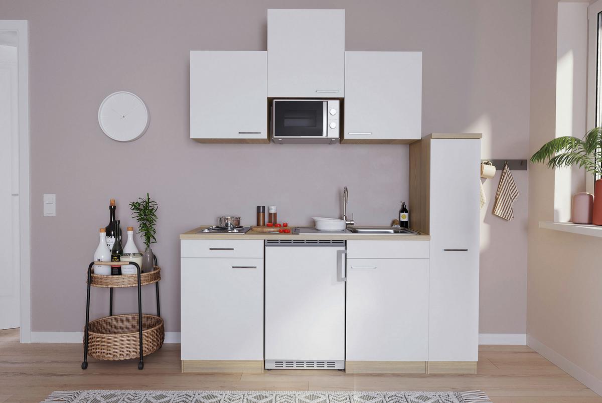 Kuhinjski Blok Z Aparati Luis, Barva Hrasta, Bela - barve hrasta/bela, Basics, umetna masa/leseni material (180cm) - Respekta