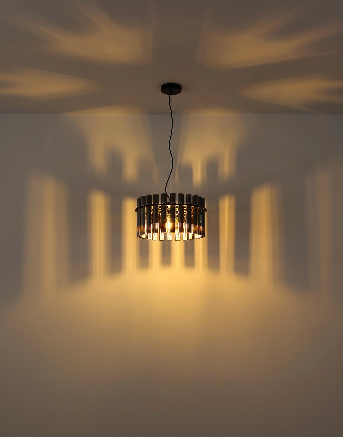 Viseća Svjetiljka Gorley Ii - siva/crna, Design, staklo/metal (38/120cm) - Globo