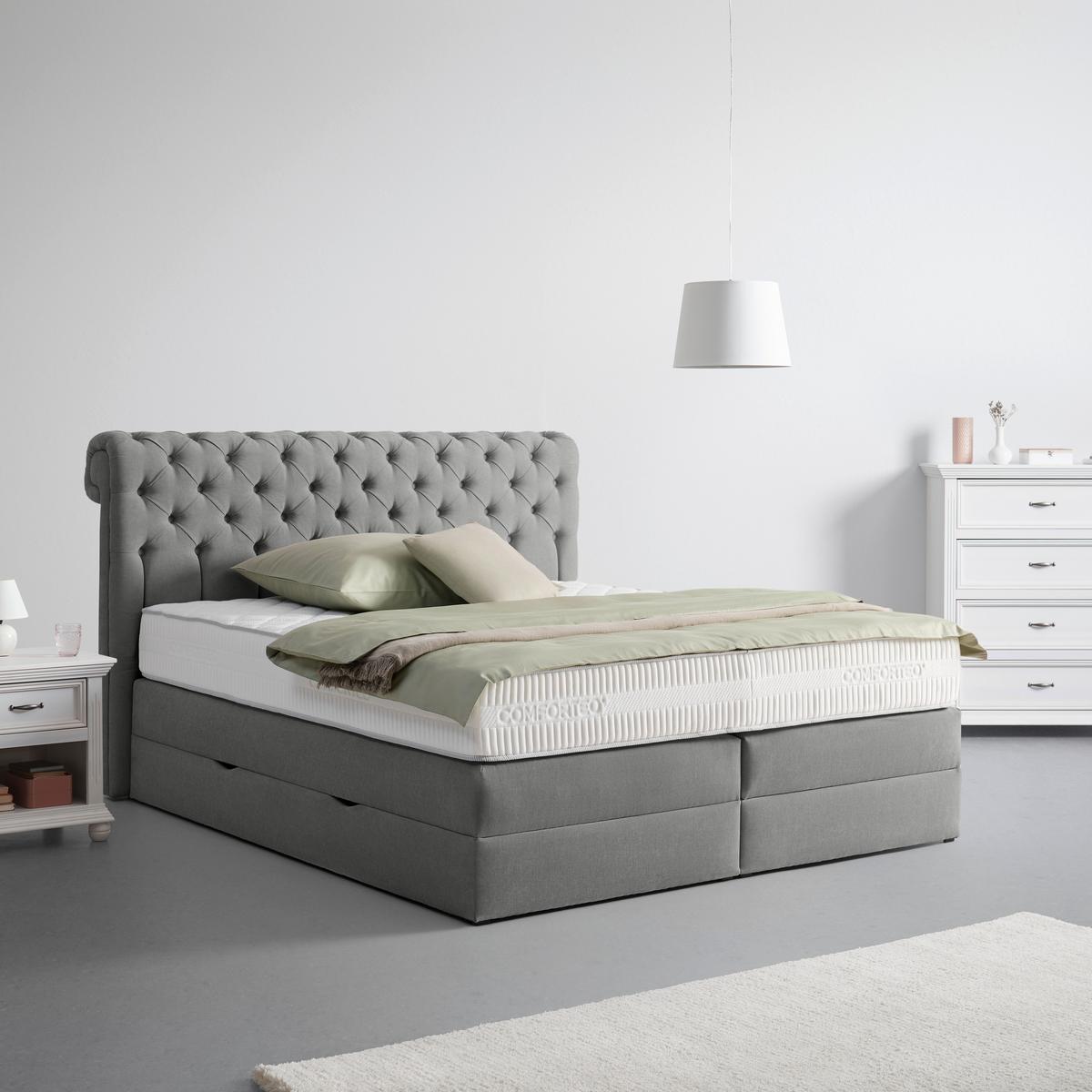 Boxspringbett Belano Dunkelgrau ca. 160x200cm - Dunkelgrau, Konventionell, Holz/Holzwerkstoff (160/200cm) - Premium Living