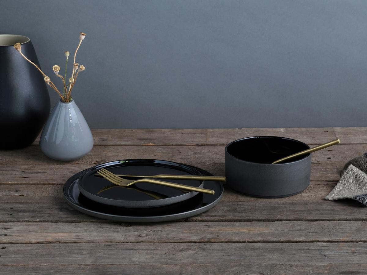 Set Krožnikov Futuro Black, 4-Delni - črna, Basics, keramika (26cm) - Creatable