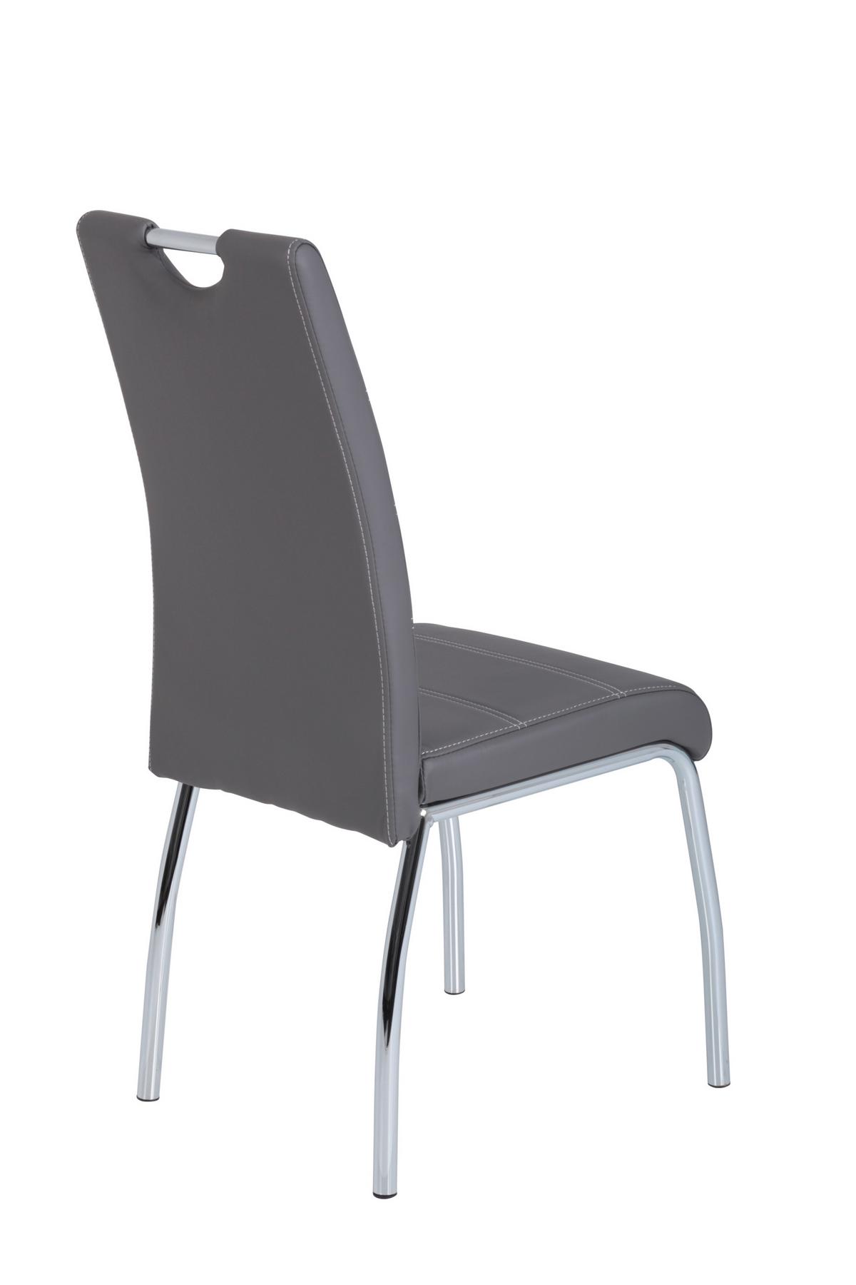 STUHL-SET SUSI S 4ER-SET - Chromfarben/Weiß, MODERN, Textil/Metall (44/98/61cm) - MID.YOU