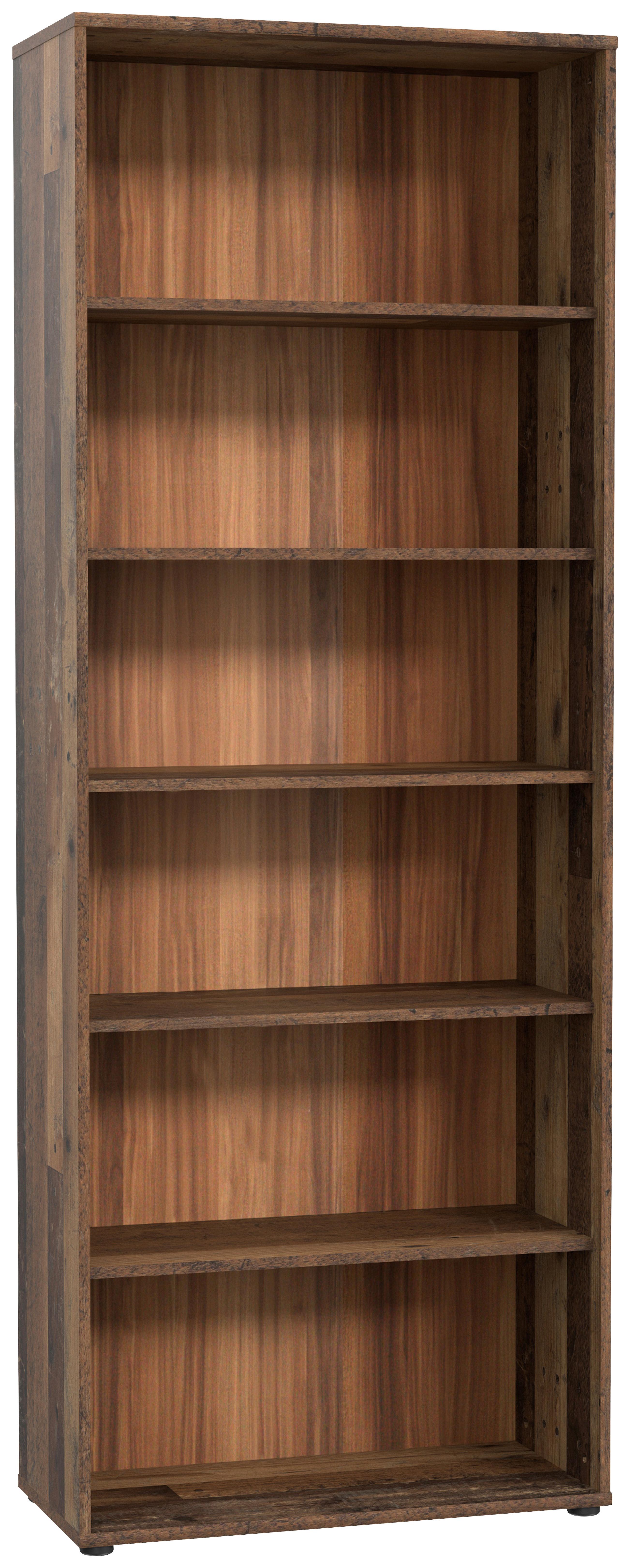 Regal Tempra 2, Barva Staranega Hrasta - barve aluminija/hrast artisan, Basics, leseni material (74/198/35cm) - Mömax