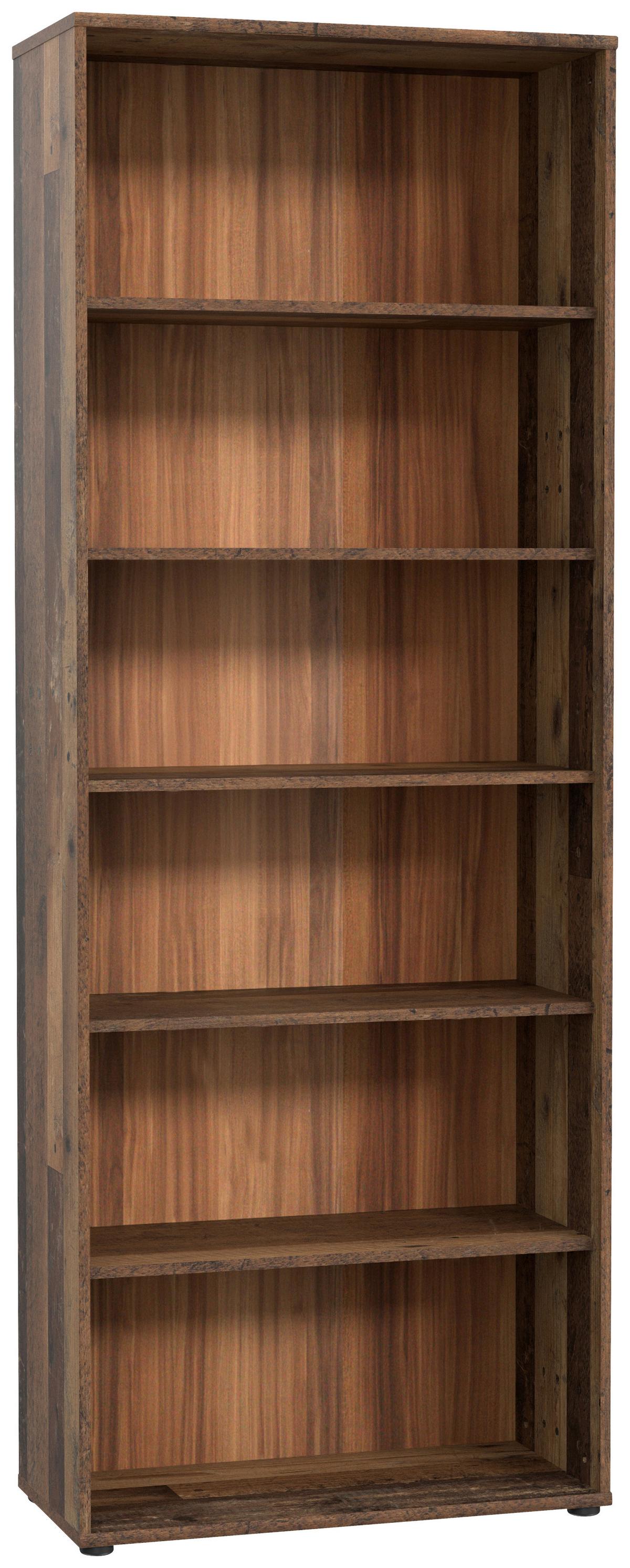 Regal Tempra 2, Barva Staranega Hrasta - barve aluminija/hrast artisan, Basics, leseni material (74/198/35cm) - Mömax