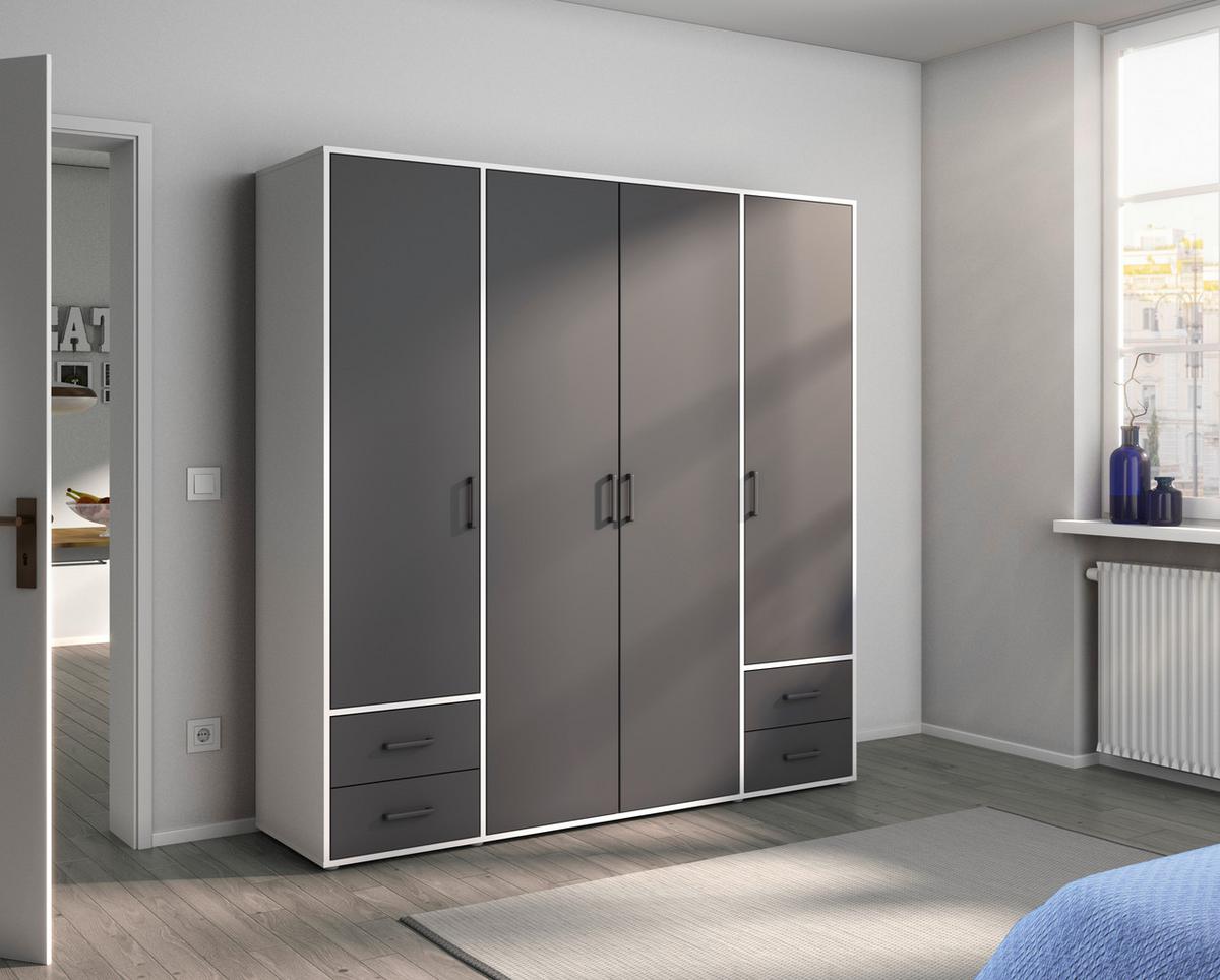 DULAP USI ROTATIVE VOYAGER - alb/gri, Modern, material pe bază de lemn (187/194/53cm) - Modern Living