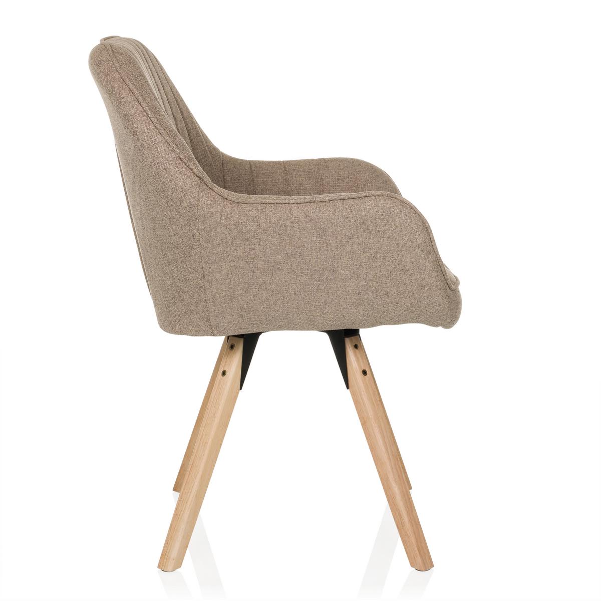 Naslanjač Scandi Soft, Bež - barve bukve/bež, Moderno, tekstil/les (56/84/62cm) - MID.YOU