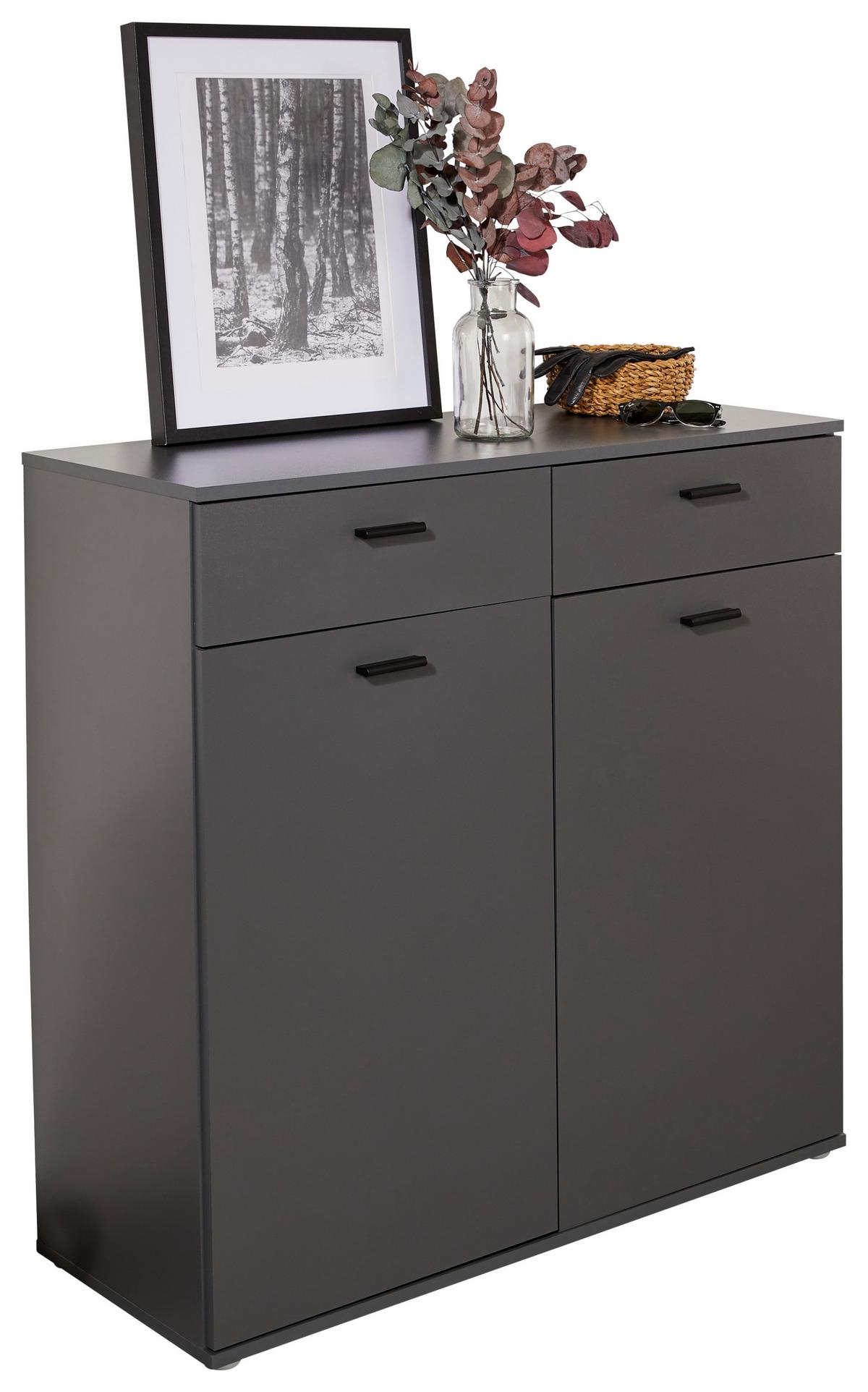 Ormarić Za Cipele Daniela - crna/antracit, Moderno, drvni materijal/plastika (100/100/40cm) - Modern Living