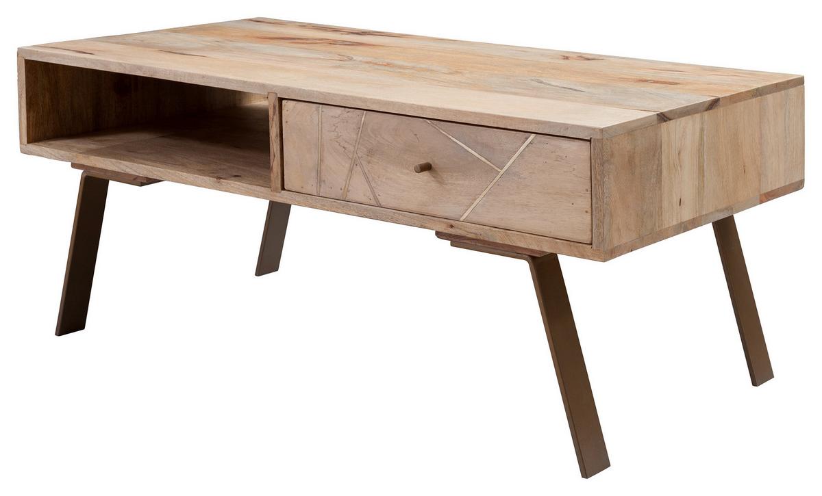 Klubska Miza Sikar - rjava, Design, kovina/les (95/50/42cm) - MID.YOU