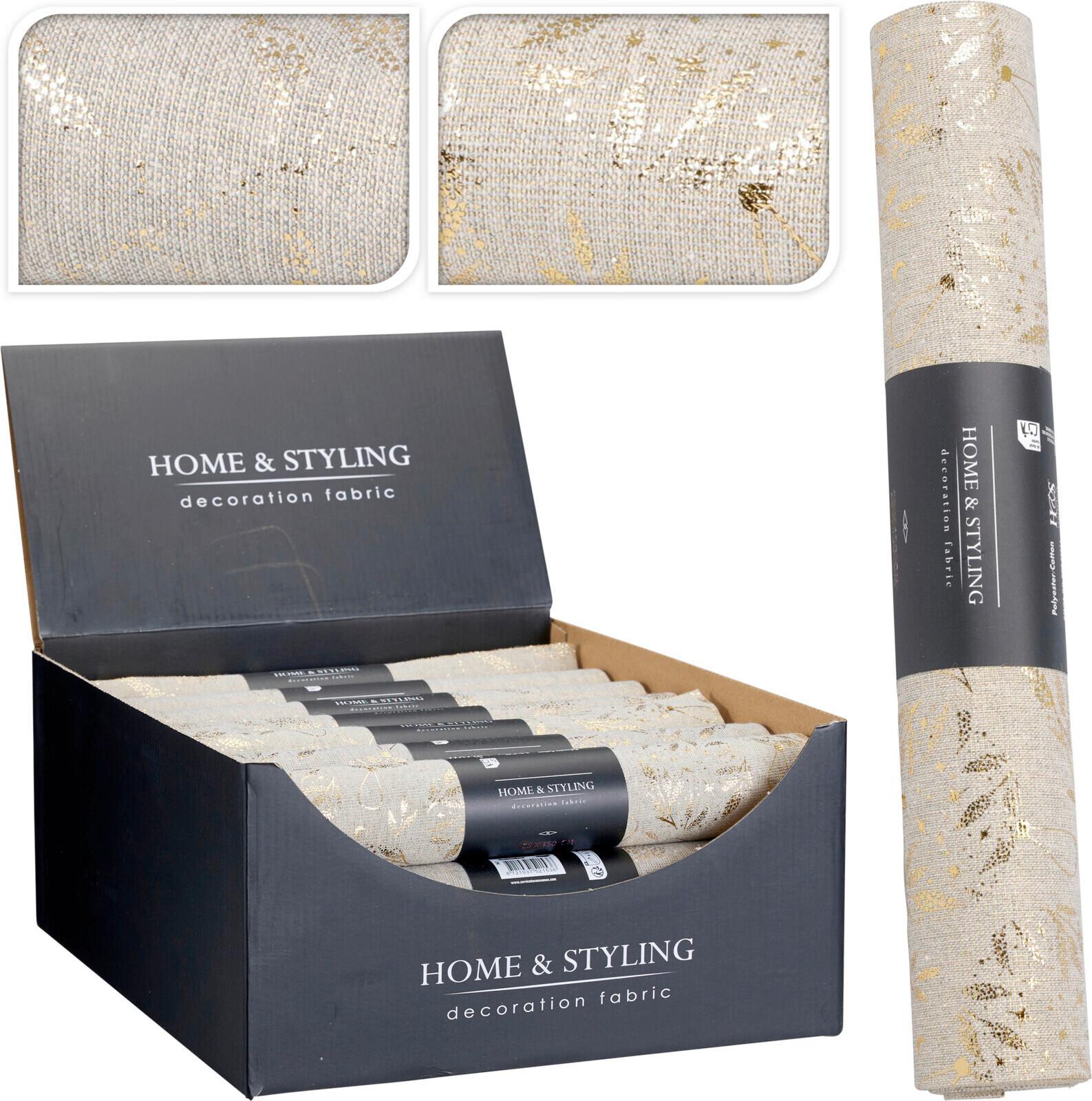 Dekoranyag Sand & Gold - homokszínű, textil (200cm)