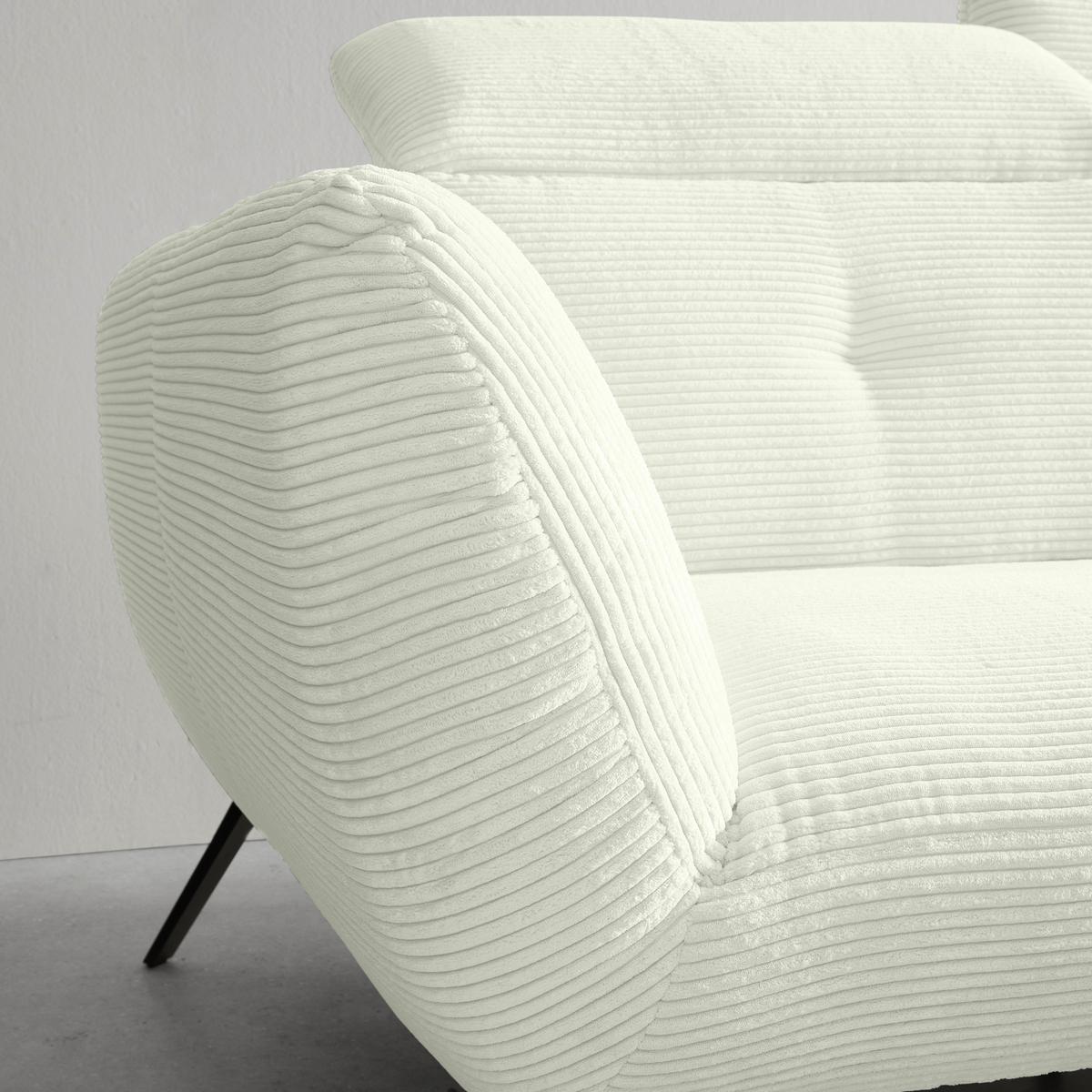 Wohnlandschaft Seattle Creme - Creme/Schwarz, MODERN, Holzwerkstoff/Textil (301/196cm) - Premium Living